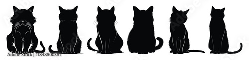 grumpy cat silhouette clipart bundle 