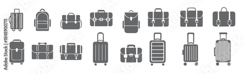 gray suitcases backpacks briefcases travel bags luggage