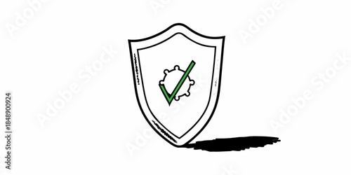 "Cyber security shield with check mark and virus protection icon vector"