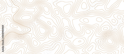 Abstract topographic wavy design. seamless flowing curve lines on white background. minimal contour line art pattern. terrain lines background. elevation contour map inspired vector design.