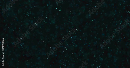 green blue abstract bubbles particles bokeh on black background, event festive happy new year