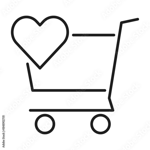 shopping cart web line icon
