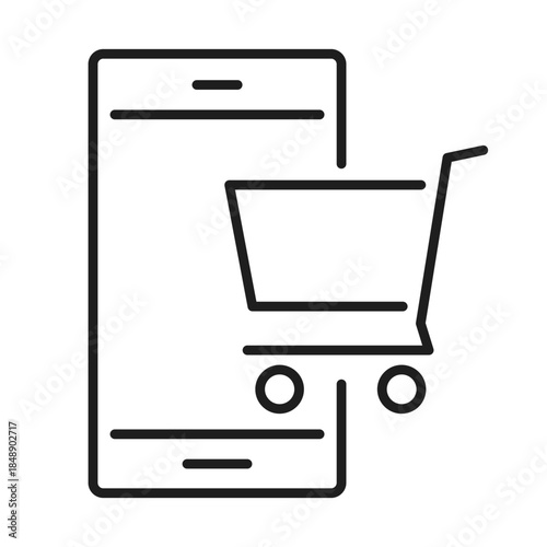online shopping web line icon