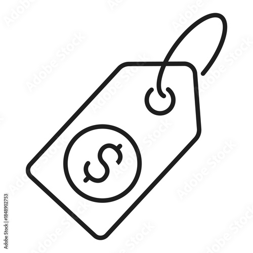 price tag web line icon