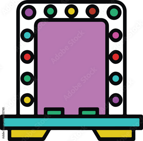 Vibrant Vector Graphic of a Blank Film Strip with Colorful Frames and Handles ...