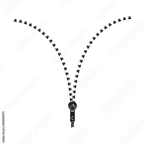  Zipper Isolated Design Element. Minimal  zipper element isolated on white background, useful for fashion design, apparel mockups, sewing concepts, and graphic compositions.

