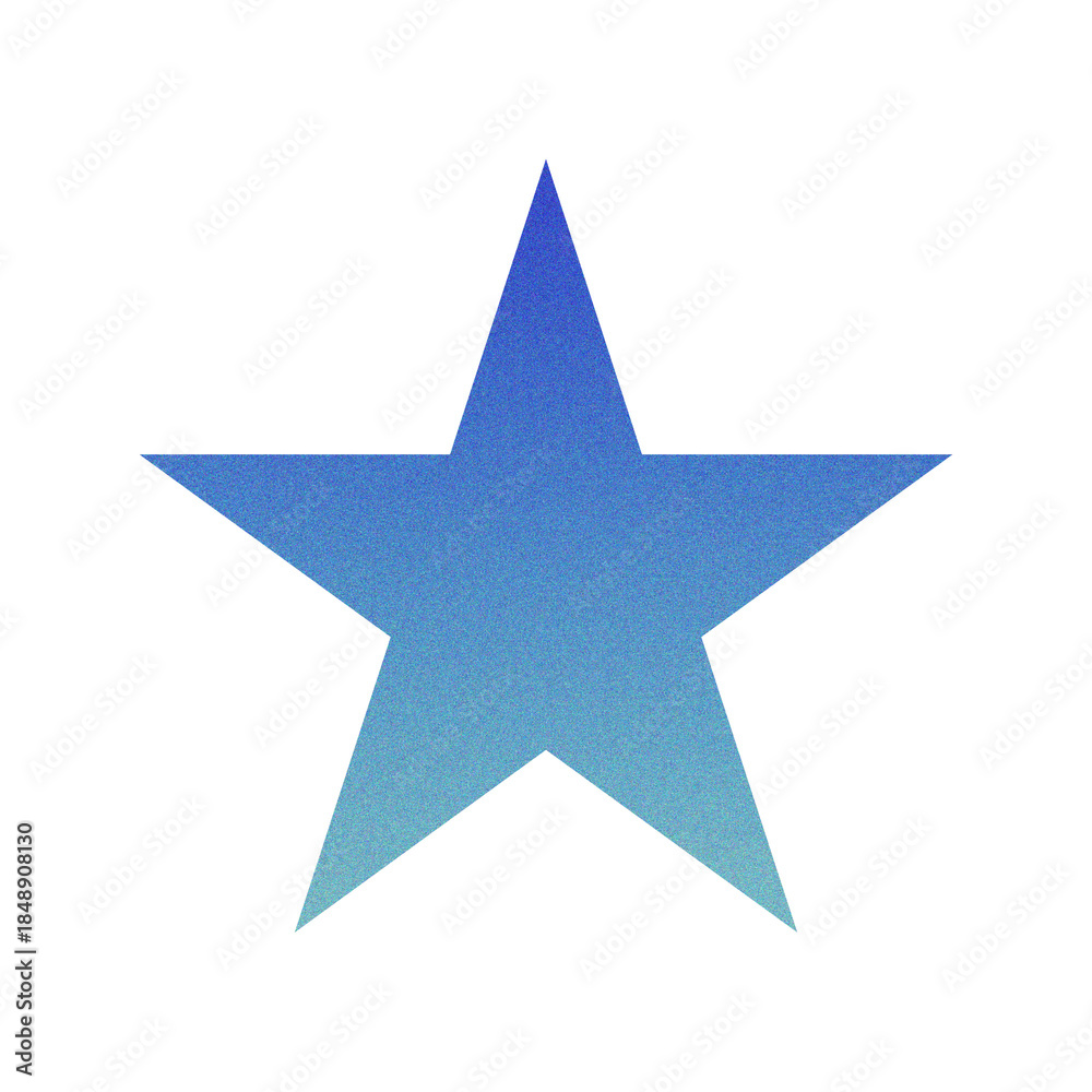 Obraz premium ​Abstract Grainy Gradient Star PNG. Single Five Pointed Star Icon with Retro Noise Texture. Trending Y2K Aesthetic Design Element for UI/Web Graphic 