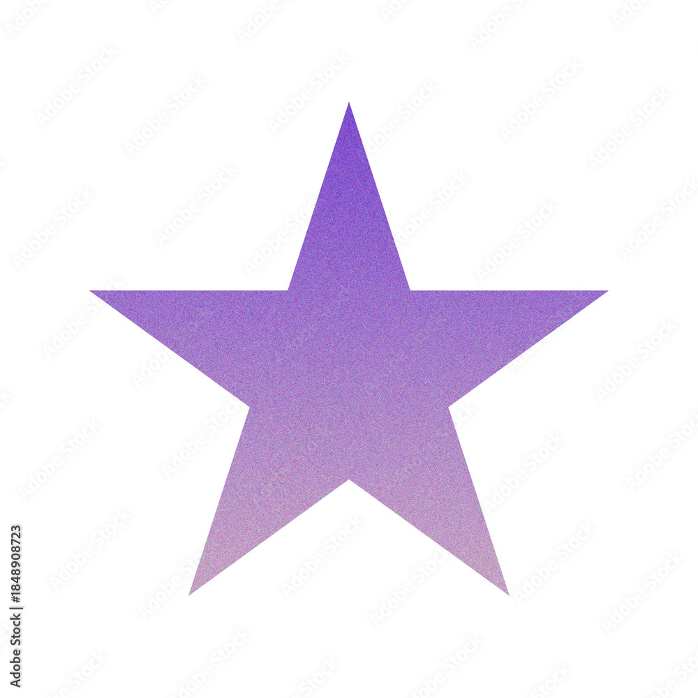 Fototapeta premium ​Abstract Grainy Gradient Star PNG. Single Five Pointed Star Icon with Retro Noise Texture. Trending Y2K Aesthetic Design Element for UI/Web Graphic 