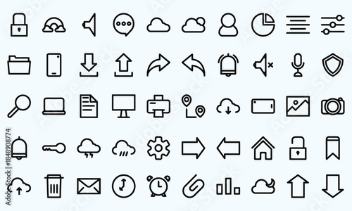 Mega set of ui ux icon set, user interface iconset collection.