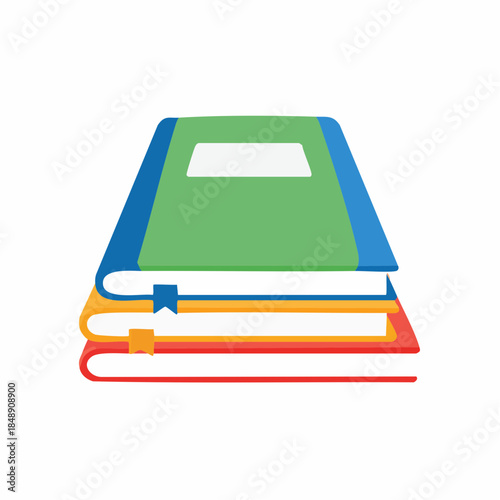 Stack of colorful school books and notebooks for education and learning