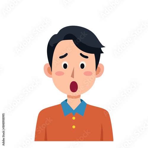 Surprised Young Man Expression, Wonder, Astonishment, Shock Emotion, Facial Expressions