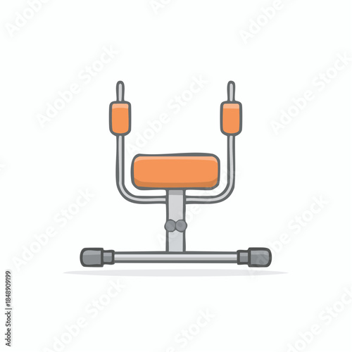 Abdominal Exercise Bench, Flat Illustration of Fitness Training Machine