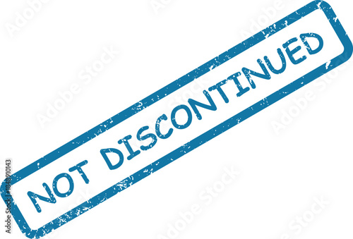 Distinct blue rubber stamp with a vintage grunge effect shows the phrase NOT DISCONTINUED clearly