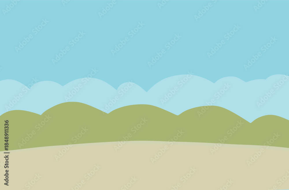 Obraz premium landscape with hills and clouds