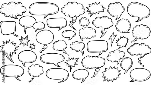 Collection of various speech bubbles