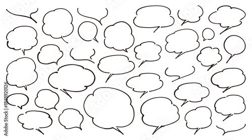 ペン手描き風ふきだし素材セット