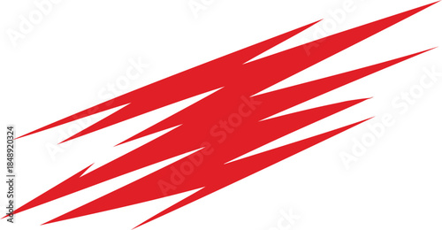 Abstract Red Racing Slash Graphic for Vehicle Wrap and Side Body Decal.