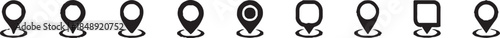 Location map pin icon set, Map pin markers isolated on transparent background, Location icon symbol, Global Positioning system sign,