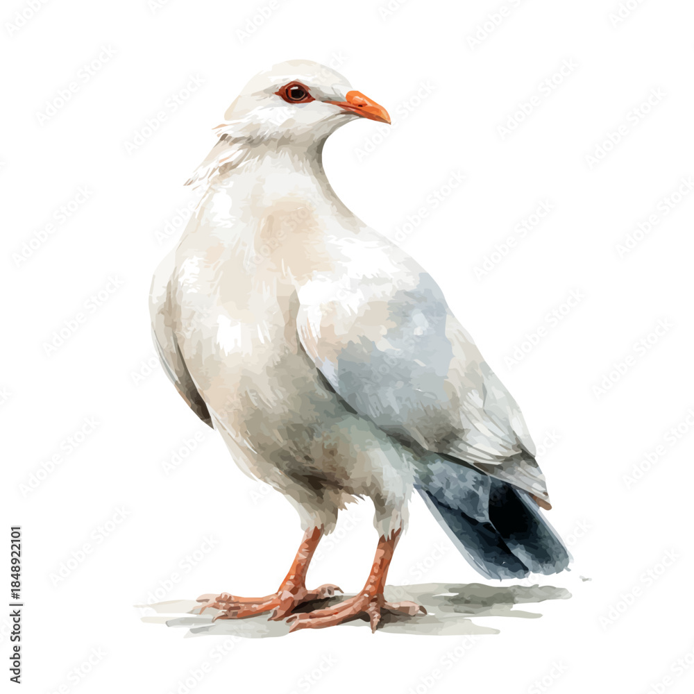 Obraz premium watercolor of Kagu, vector, isolated on a white background.
