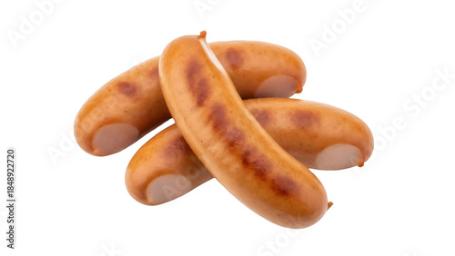 Принти на полотні Isolated frankfurters tasty processed meat smoked pork sausage food delicious me