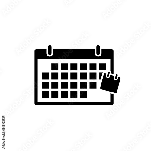 Wall calendar floating extra day silhouette vector illustration