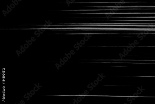 Screen display with white glitch scan lines on black abstract background
