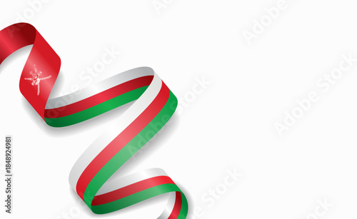 Bulgarian flag stylized wavy ribbon, symbolizing national pride, celebration, or cultural identity. Vector illustration.