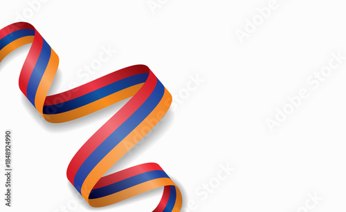 Armenian flag stylized wavy ribbon, symbolizing national pride, celebration, or cultural identity. Vector illustration.