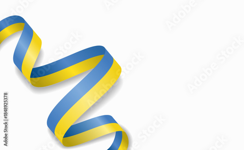 Ukrainian flag stylized wavy ribbon, symbolizing national pride, celebration, or cultural identity. Vector illustration.