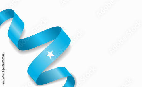 Somalian flag stylized wavy ribbon, symbolizing national pride, celebration, or cultural identity. Vector illustration.