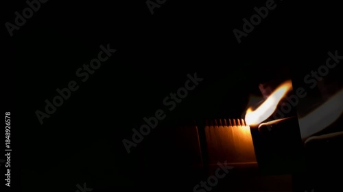 A number of matches ignited from one another