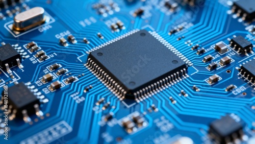 Wallpaper Mural Closeup of a circuit board with microchip Torontodigital.ca