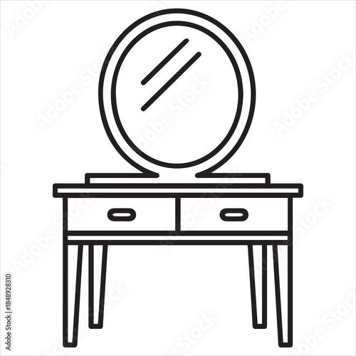 vector illustration of a dressing table