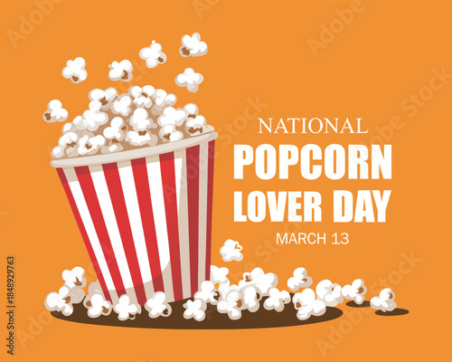 National Popcorn lover Day Banner, poster, card, background Design illustration.