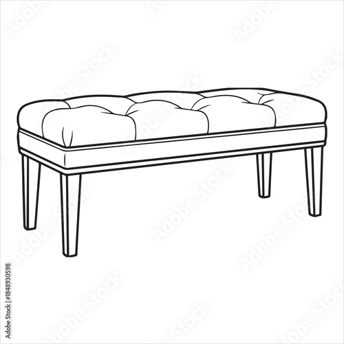 vector illustration of a upholstered bence