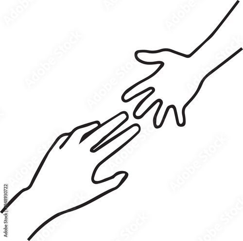 Helping Hands Line Icon.