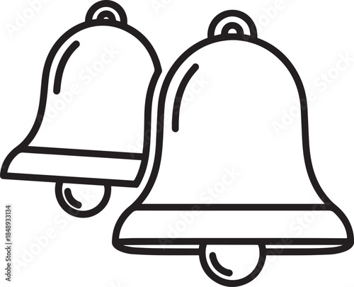 Single Notification Bell Icon – Alert Symbol in Black and White