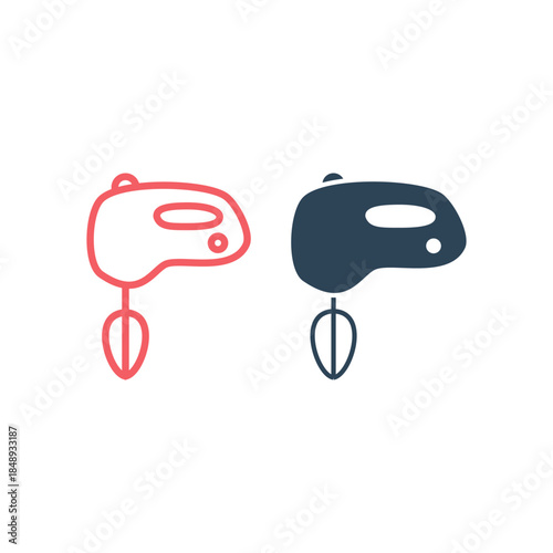 Kitchen mixer icons set logo template design illustration