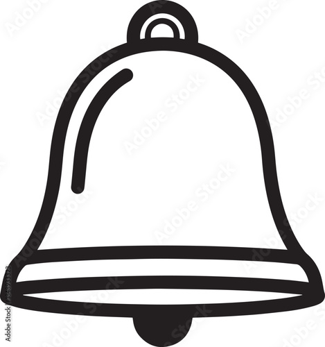 Single Notification Bell Icon – Alert Symbol in Black and White