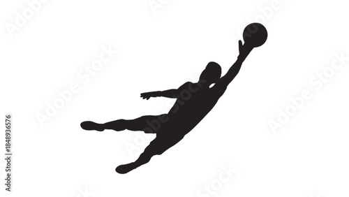Vector silhouette a goal keeper player