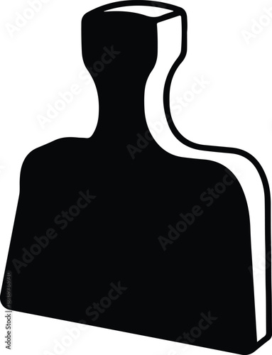 Vector black silhouette of a trowel tool object Illustration