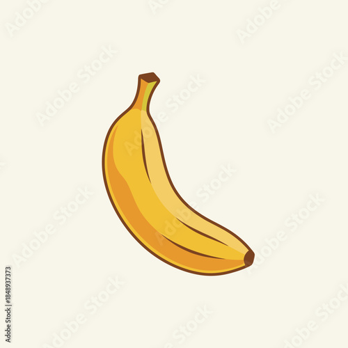Cartoon Illustration of a Yellow Banana Fruit Icon