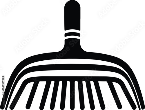 Vector dustpan and brush silhouette illustration for cleaning tasks