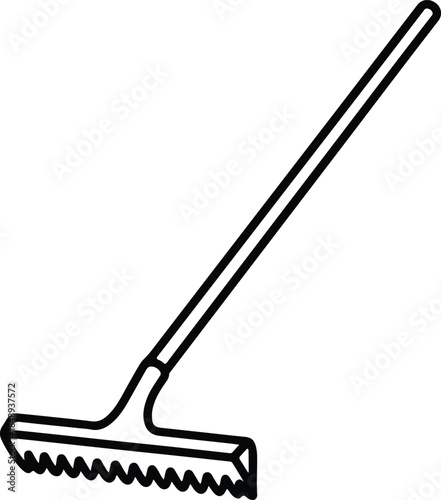 Vector garden rake silhouette illustration
