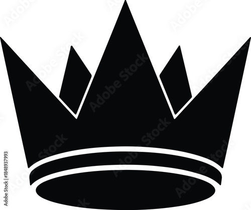 Vector royal crown silhouette isolated on white background illustration