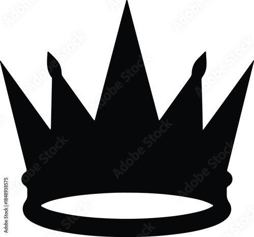 Vector simple black crown royal symbol silhouette Illustration