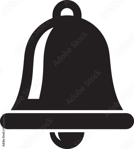Single Notification Bell Icon – Alert Symbol in Black and White