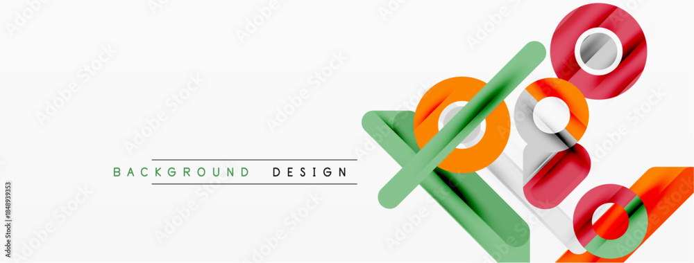 Fototapeta premium Abstract geometric shapes, vibrant colors, modern design. Minimalist composition with overlapping elements, clean aesthetic.