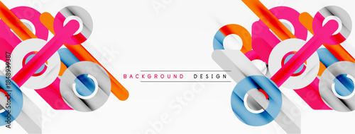 Abstract ribbons, vibrant colors, modern design. Geometric shapes create dynamic composition, suitable for backgrounds. Clean, stylish presentation.