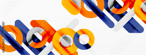 Abstract geometric shapes, orange, blue, gray. Minimalist design, repeating pattern, modern aesthetic. Clean lines, bright colors, simple composition.